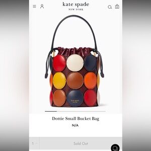 NWT Novelty Kate Spade Dottie Small Bucket Bag